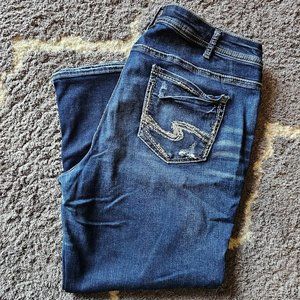 Silver‎ Suki Capri Med Wash Faded Women's SZ18/L22.5